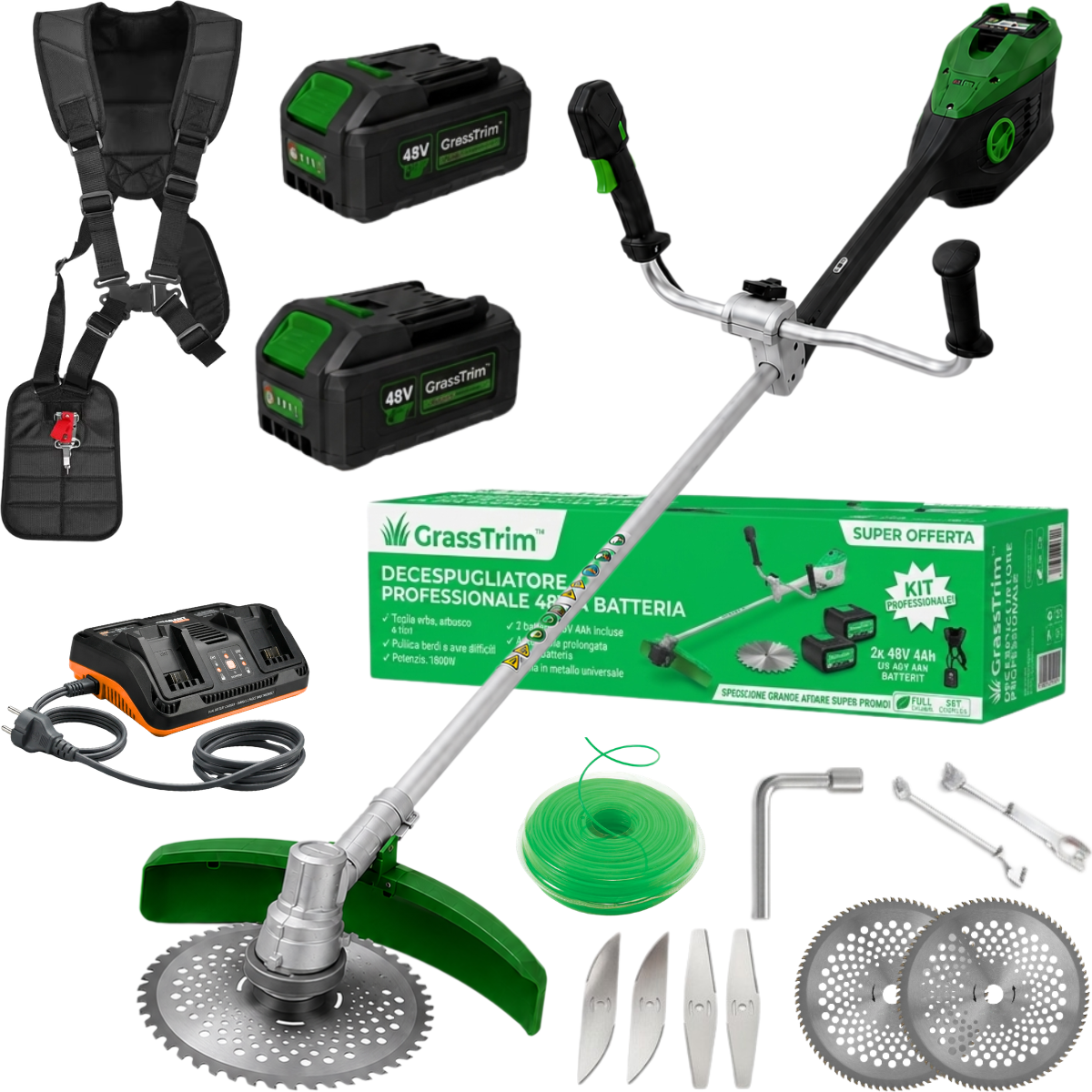 GrassTrim™ — Desbrozadora a batería 1800W